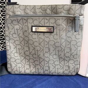 Calvin Klein Black and Gray Monogram Crossbody Bag